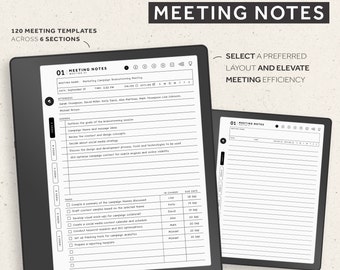 Kindle Scribe Meeting Notes Template, Meeting Book, Kindle Scribe Templates