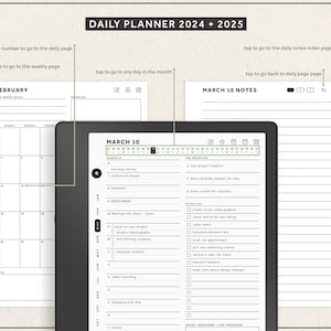 Kindle Scribe Templates, 2024, 2025, Productivity Bundle, Daily planner, Daily Journal, Notebook, Hyperlinked Planners image 5