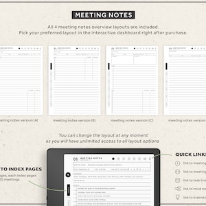Kindle Scribe Templates, 2024, 2025, Productivity Bundle, Daily planner, Daily Journal, Notebook, Hyperlinked Planners image 8