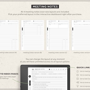 Modèles Kindle Scribe, 2024, 2025, Ensemble de productivité, Planificateur quotidien, Journal quotidien, Carnet, Planificateurs hyperliens image 8