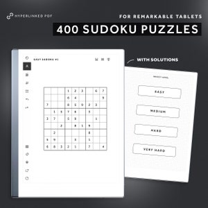 Remarkable 2 Sudoku Puzzles Book, Digital Sudoku Puzzles, 400 Sudoku, Logic Puzzles, Easy to Very Hard Sudoku