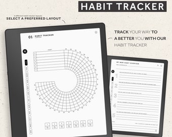 Kindle Habit Tracker, digitaler Habit Planner, monatlicher Habit Tracker, Ziel Tracker, Routine tracker, PDF mit Hyperlink