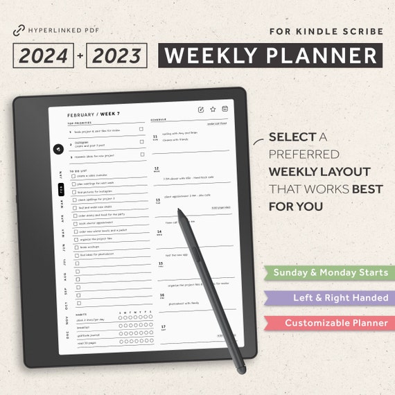 Kindle Scribe Weekly Planner 2023 Kindle Scribe Templates 