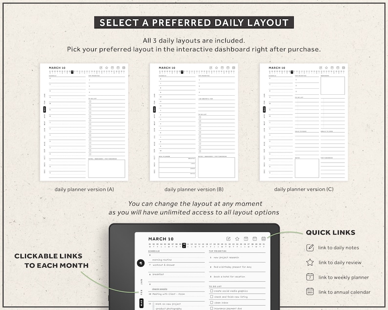 Kindle Scribe Daily Planner 2023 Kindle Scribe Templates Etsy Australia