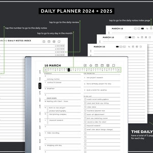 ReMarkable 2 Templates Bundle, Daily Planner, Daily Journal 2024, 2025, Meeting Notes, Project Planner, Notebook image 5