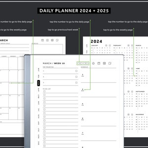 ReMarkable 2 Templates Bundle, Daily Planner, Daily Journal 2024, 2025, Meeting Notes, Project Planner, Notebook image 6