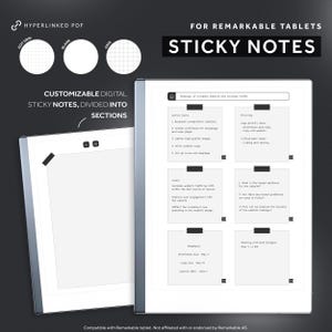 Per note adesive Remarkable 2, per modelli Remarkable 2, note digitali per tablet Remarkable 2, note con griglia a punti, note con griglia, note vuote