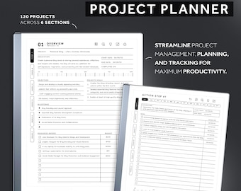 Agenda de projet Remarkable 2, modèles de gestion de projet, suivi de projet, agenda avec liens hypertexte