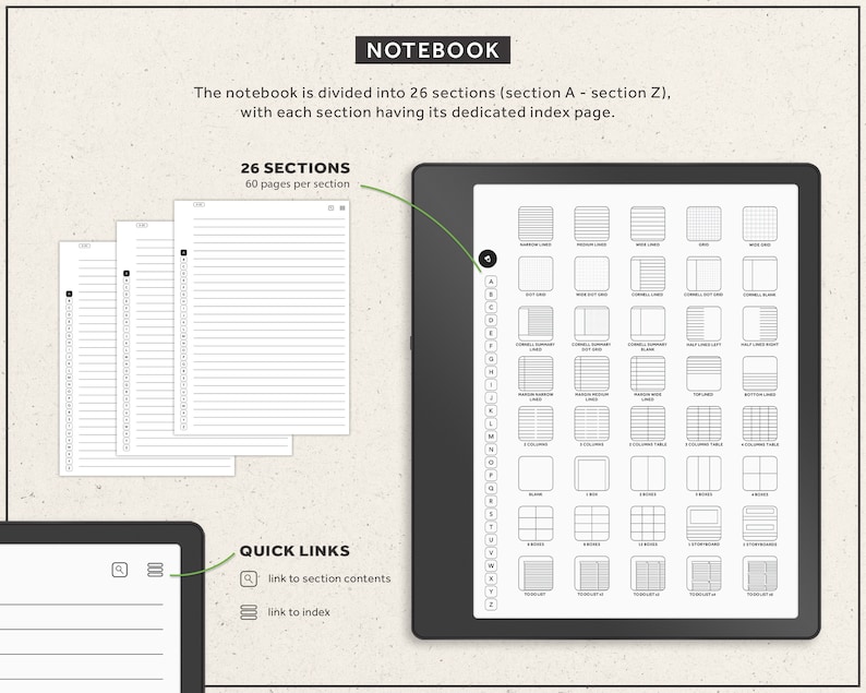 Modèles Kindle Scribe, 2024, 2025, Ensemble de productivité, Planificateur quotidien, Journal quotidien, Carnet, Planificateurs hyperliens image 9