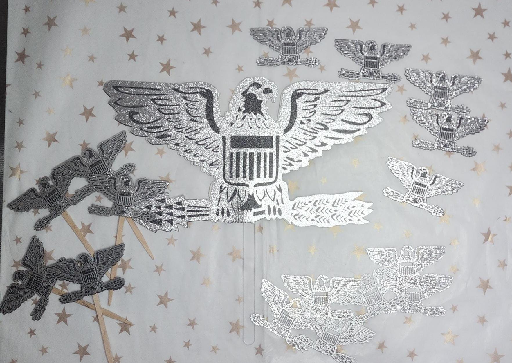 Colonel Rank Silver Eagle, Cake Topper, Cupcake Topper, Table Topper ...