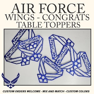 Air Force Wings Table Toppers, Congrats Design, Glitter Confetti, Retirement Ceremony, Promotion, Enlistment, Graduation, Awards, Veteran