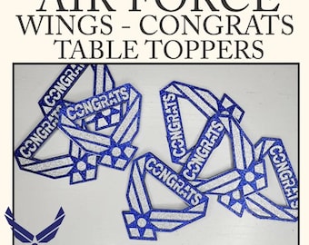 Air Force Wings Table Toppers, Congrats Design, Glitter Confetti, Retirement Ceremony, Promotion, Enlistment, Graduation, Awards, Veteran
