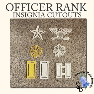 Military Officer Rank Insignia Cutouts, Double-sided confetti, Air Force, Army, Officer Rank, Retirement, Promotion, Awards Ceremony