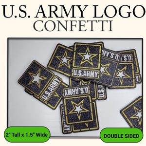 U.S. Army Logo Glitter Cards, Double Sided, Heavy Cardstock, Retirement Ceremony, Promotion, Enlistment, Graduations, Awards Ceremony, Gift