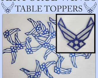 Air Force Wings Table Toppers, AF Decoration, Double Sided, Air Force Retirement Ceremony, Promotion, Enlistment, Graduation, Award Ceremony