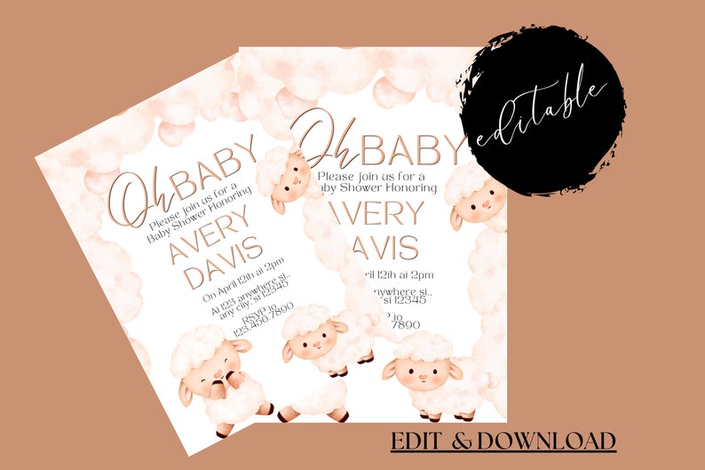 Little Lamb Themed Baby Shower Printable Bundle Package - Etsy