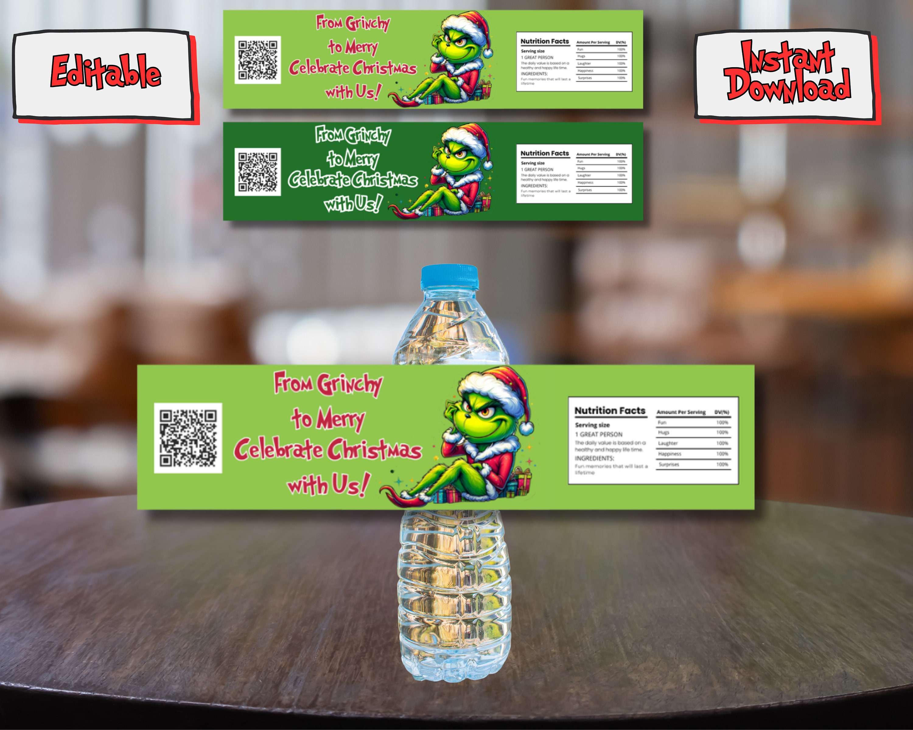 The Grinch Bottle Labels - oscarsitosroom, special offer 3.99$