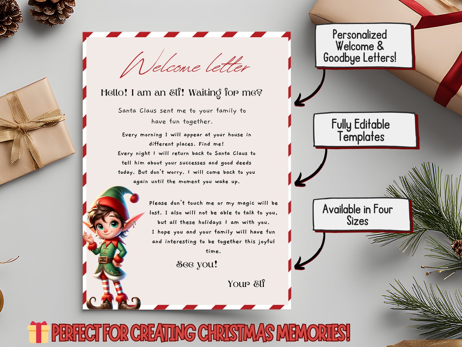 EDITABLE Elf Letter, Elf Letter, Elf Arrival Letter, Elf