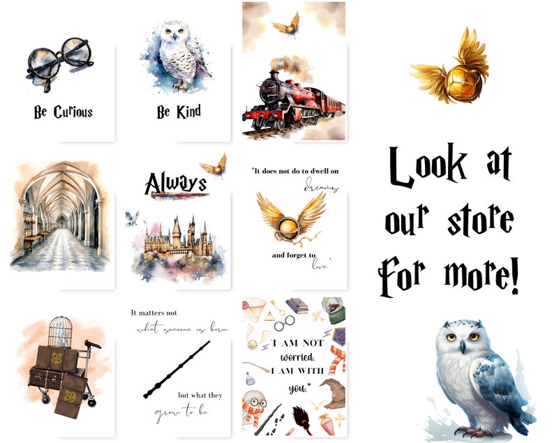 Wizard Poster, Wizarding Nursery Decor, Nursery Wall Art, Set of 6 ...