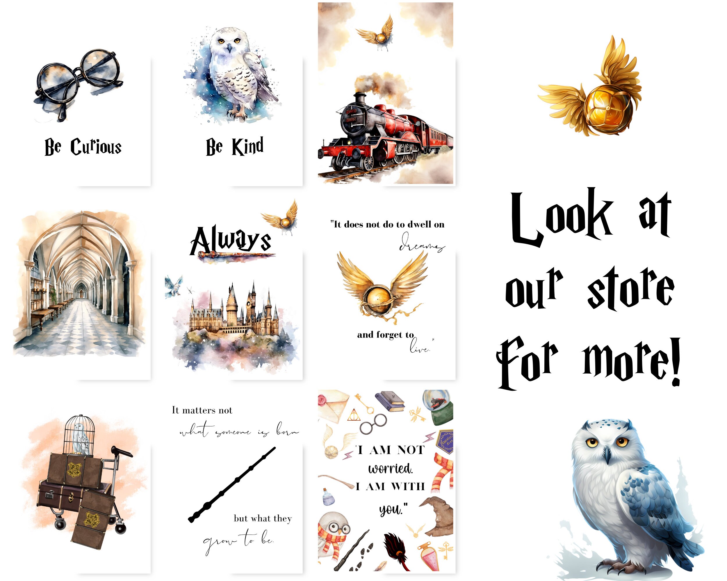 Wizard Poster, Wizarding Nursery Decor, Nursery Wall Art, Set of 6 ...