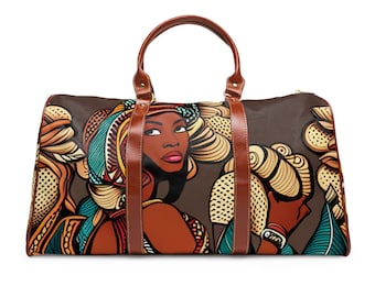 Auntie's Gift Waterproof Travel Bag, African, Modern