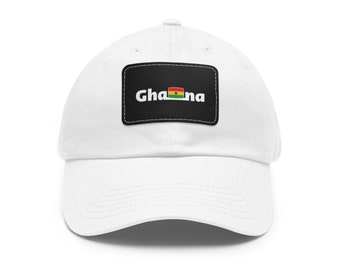 Custom Country Name or Flag Dad Hat with Leather Patch, Beautiful Casual, Formal Hat, Black & White, Worldwide, Africa, Europe, Asia, etc.