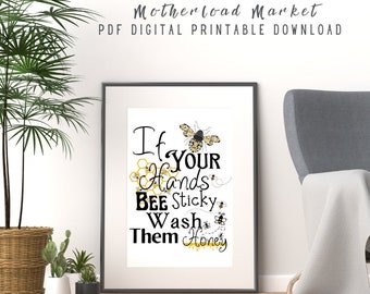 Bee Bathroom Art: Funny Honey Bee Print (Digital Download)