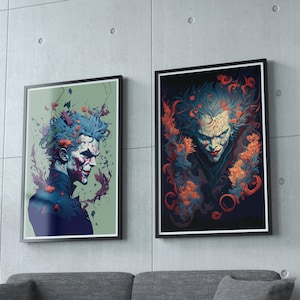 Joker Abstract Art 2 Pieces  // Instant Download Wall Art // Printable Poster // High Quality