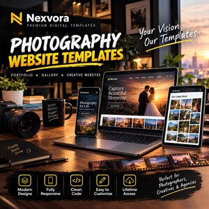 Photography Website Templates Bundle | HTML CSS JS Portfolio Themes