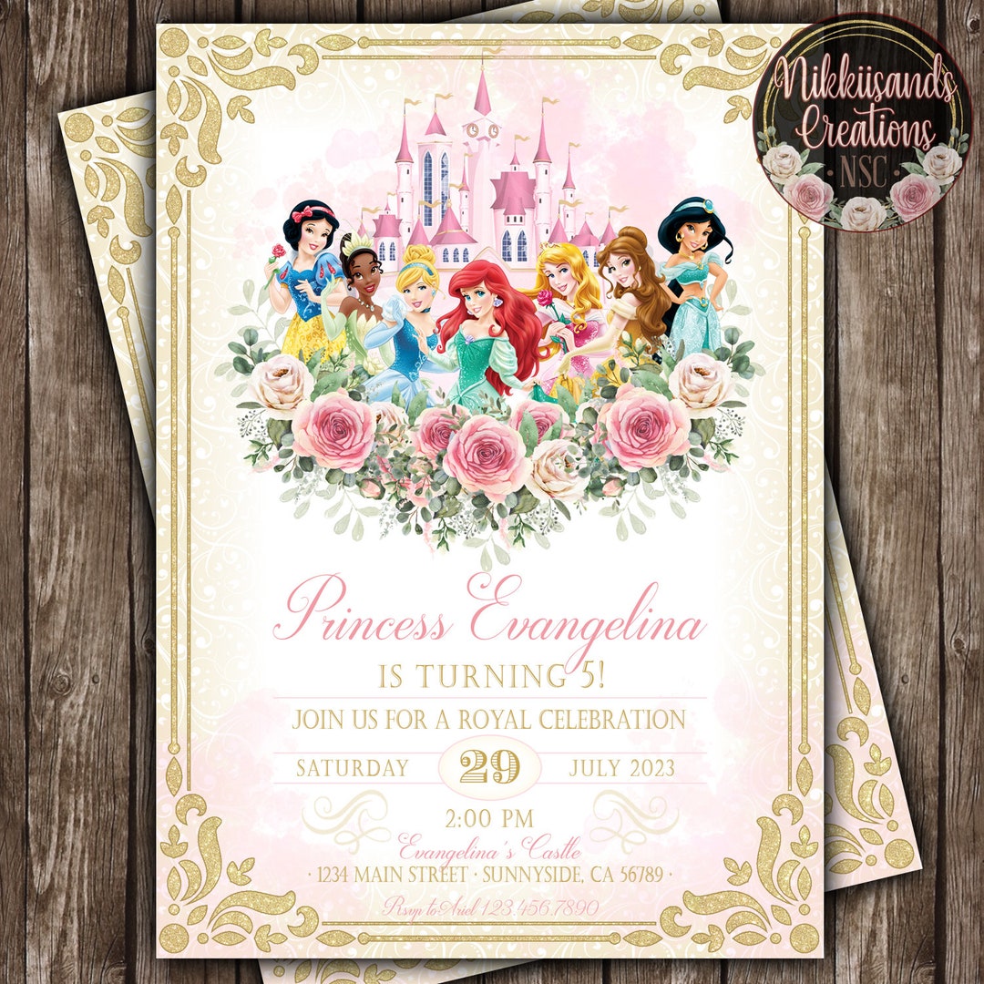 Disney Princess Birthday Party Digital Invitation - Etsy