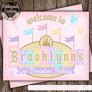 Vintage Disneyland Digital Willkommensschild