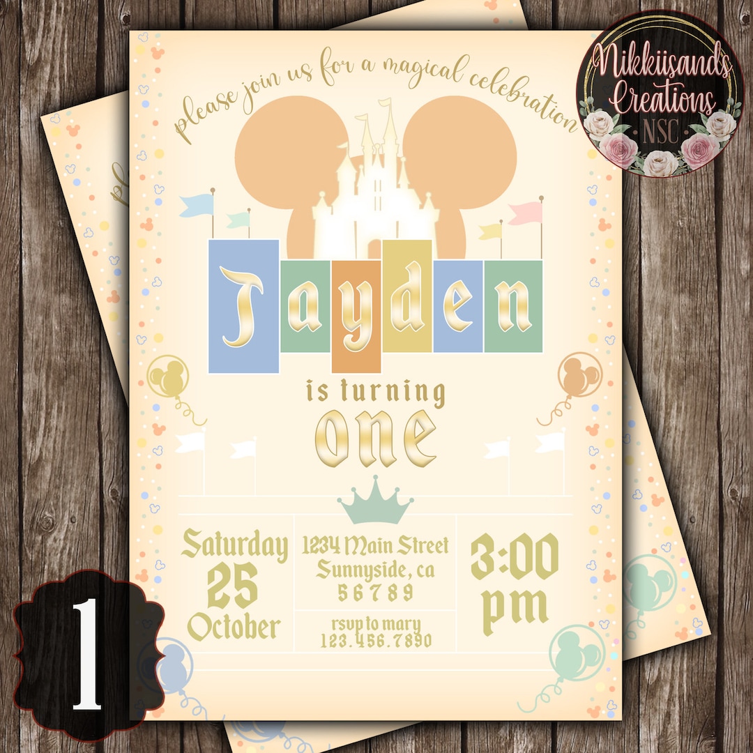 Vintage Disneyland Digital Invitation - Etsy
