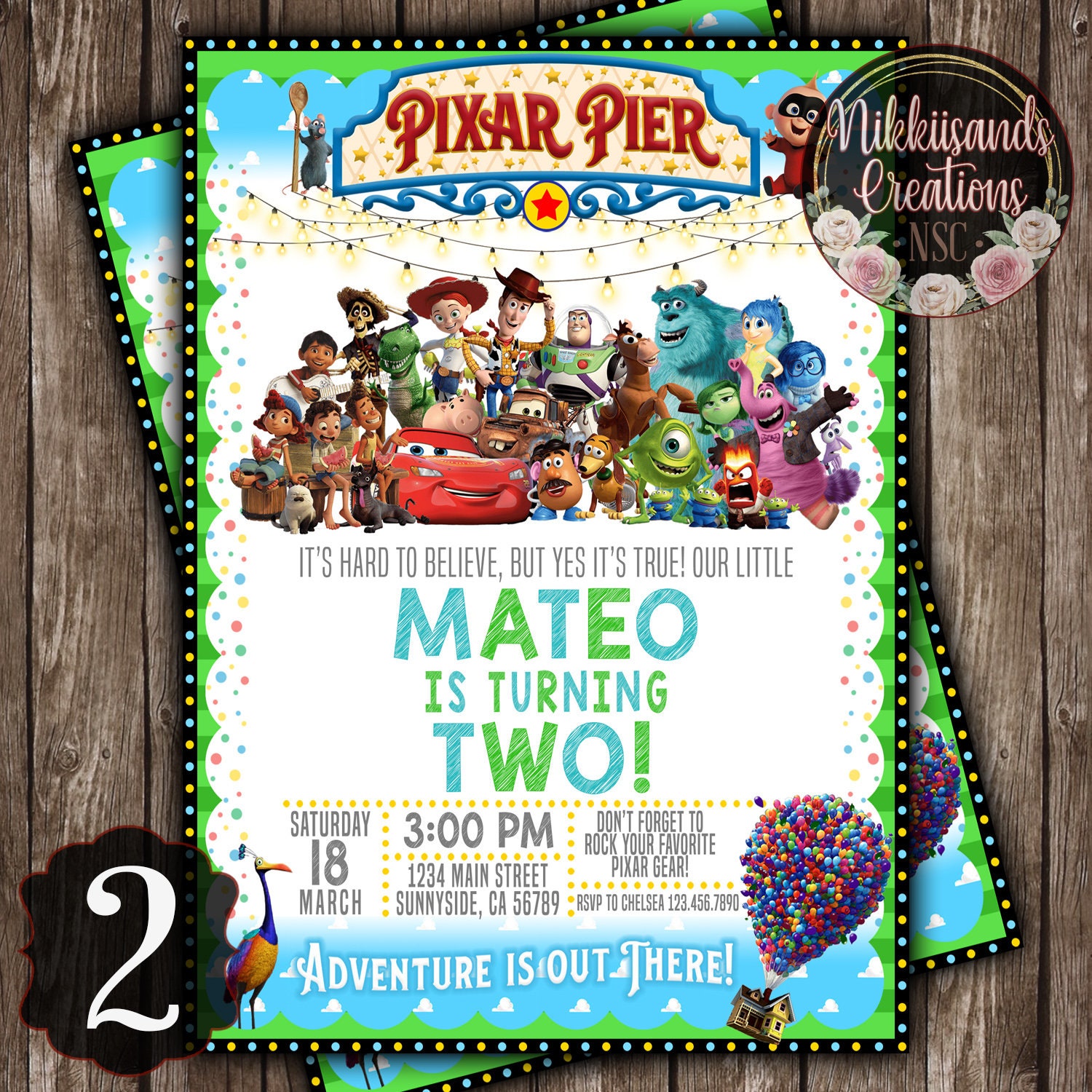 Pixar Party Digital Invitation - Etsy
