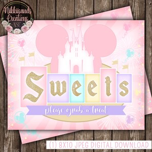 Vintage Disneyland Party Signs - Sweets Sign