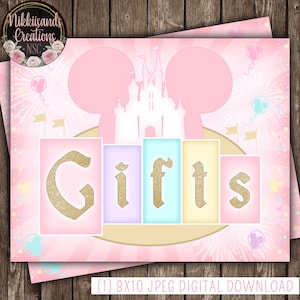Vintage Disneyland Party-Gifts Sign-Digital Download