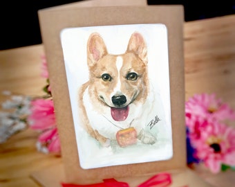 Custom Pet Portrait Card Hand Painted Personalize Message to Pet Owner for Birthday, Memorial Loss of Dog, Cat Sympathy, Gift for Pet Lovers