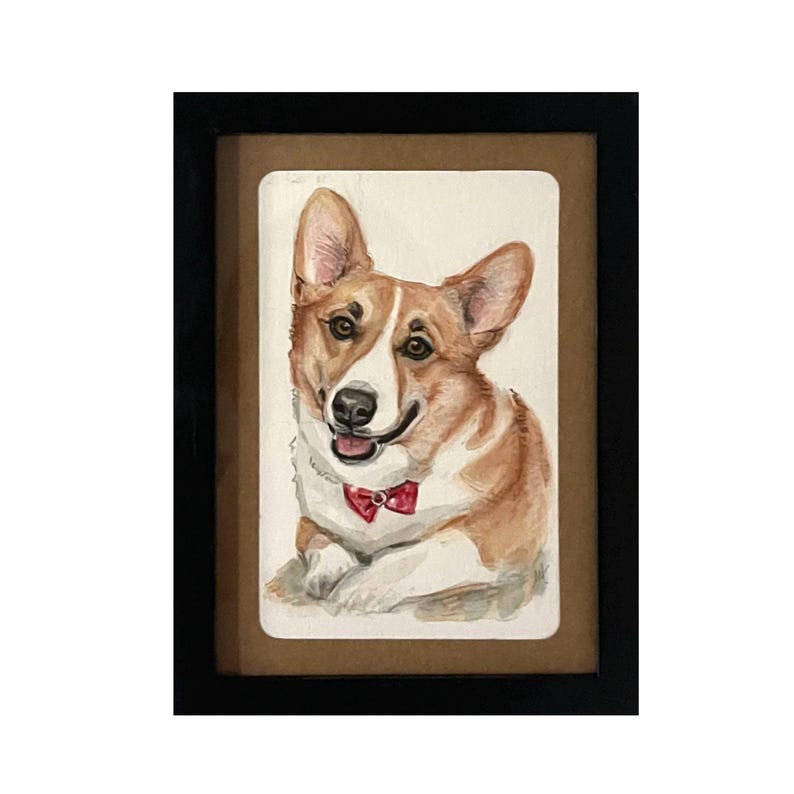Pet Portrait Custom Hand Painted Personalize for Birthday or Memorial, 1-4 Pet Painting for Animal Lovers, 5x7 and 8x10 from Photo Reference image 11