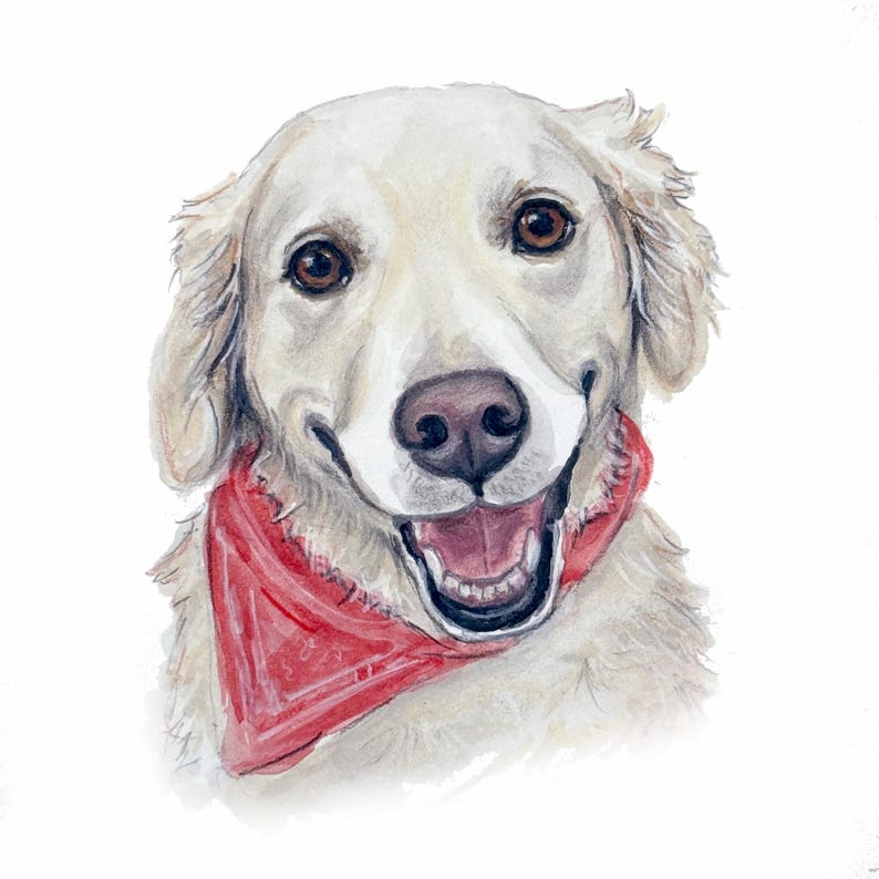 Pet Portrait Custom Hand Painted Personalize for Birthday or Memorial, 1-4 Pet Painting for Animal Lovers, 5x7 and 8x10 from Photo Reference image 8