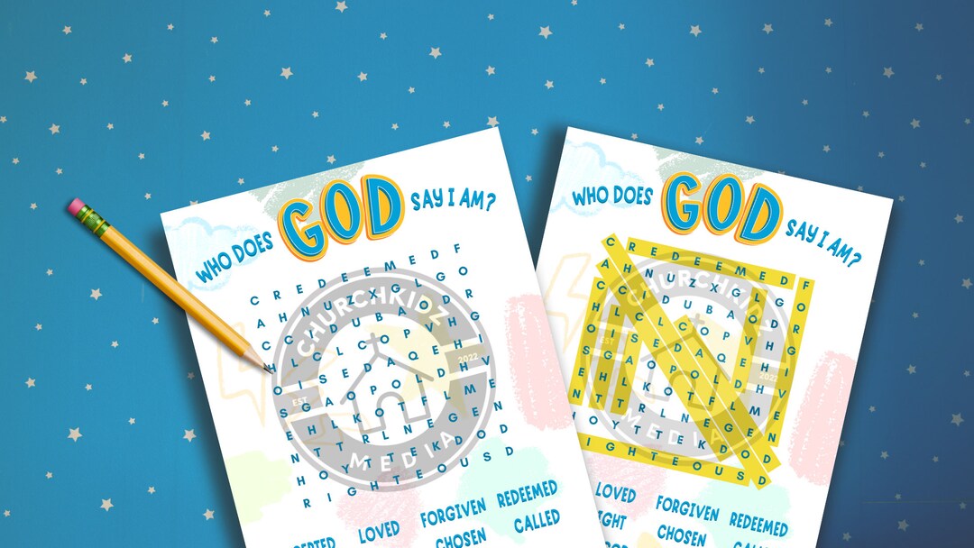 Bible Word Search | Who Does God Say I Am? | Activity for Church ...