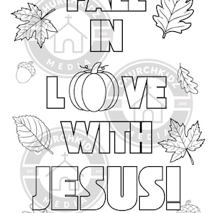 Christian Kid's Activity | Fall in Love With Jesus Coloring Sheet ...