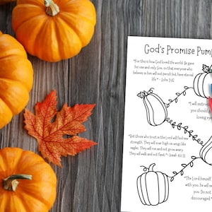 Christian Kid&#39;s Activity | God&#39;s Promise Pumpkin Patch Coloring Sheet | Homeschool Sunday School Activity
