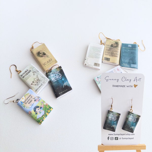 Custom Earrings Book Cover Etsy