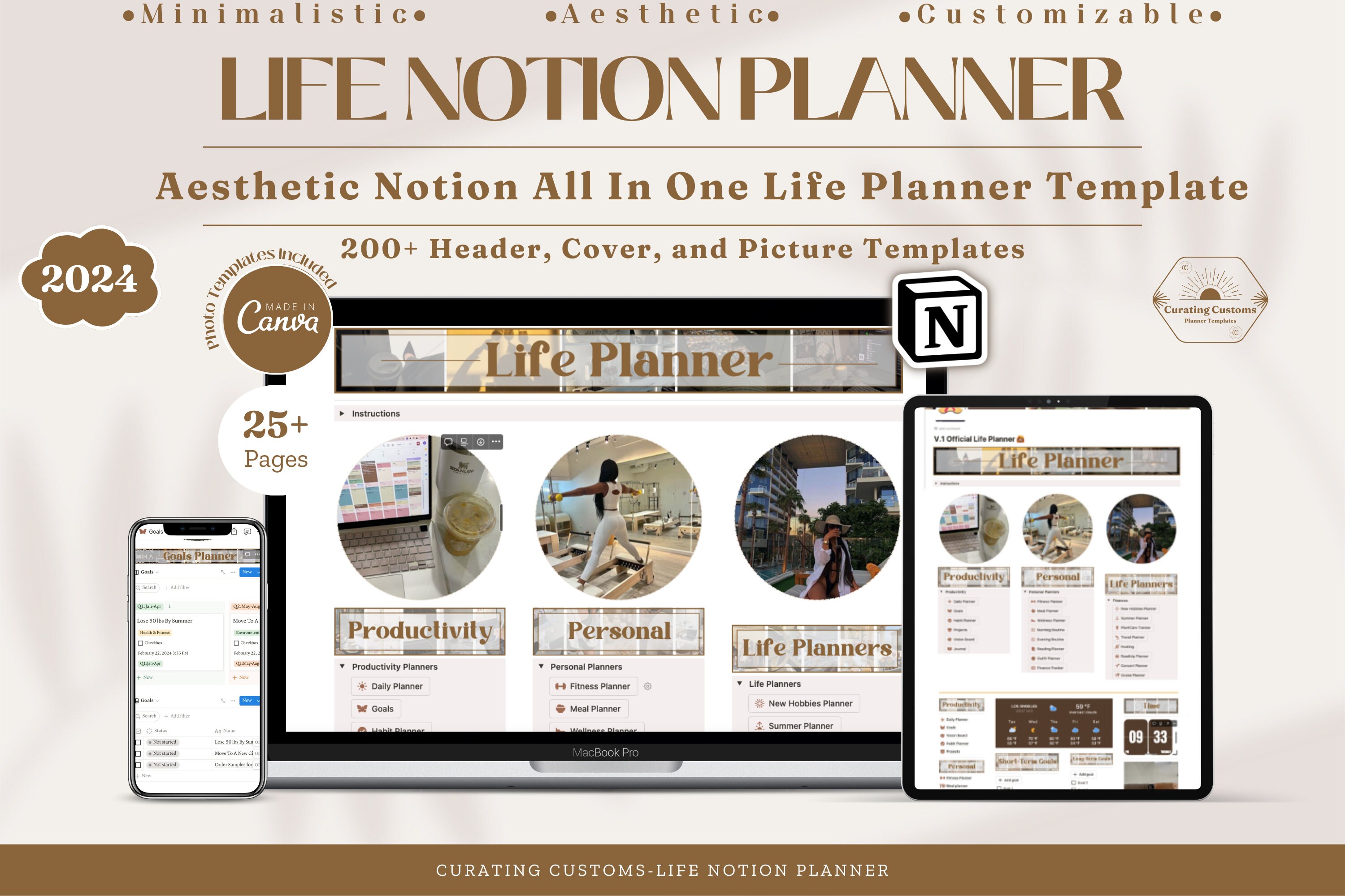 Notion Life Planner Template All in One That Girl Notion 2024 Aesthetic ...