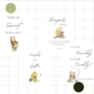 Pooh Baby Shower Table and Game Signs