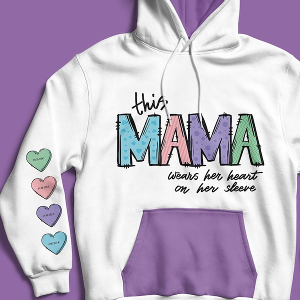 This mama wears her heart on her sleeve SVG, Valentine day SVG,  instant digital download design, cute file