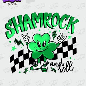 Shamrock And Roll PNG, St Patricks Day PNG, Irish png, Digital download