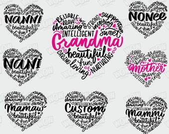 Mom svg bundle hand lettered, mama svg, Mother's Day Png Bundle, mothers day svg, blessed mama, instant digital download design, cute file