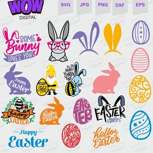 Happy Easter Bundle Svg, Easter Svg, Bunny Svg, Easter Egg Hunt Svg, Digital download