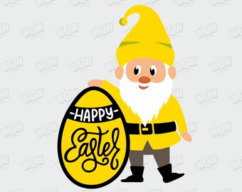 Easter gnome svg cut files for cricut, Happy easter svg, Digital download