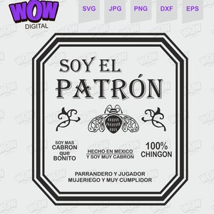 Soy EI patron svg cut file for cricut silhouette cameo, Soy EI patron png, hand drawn, Sublimation design.